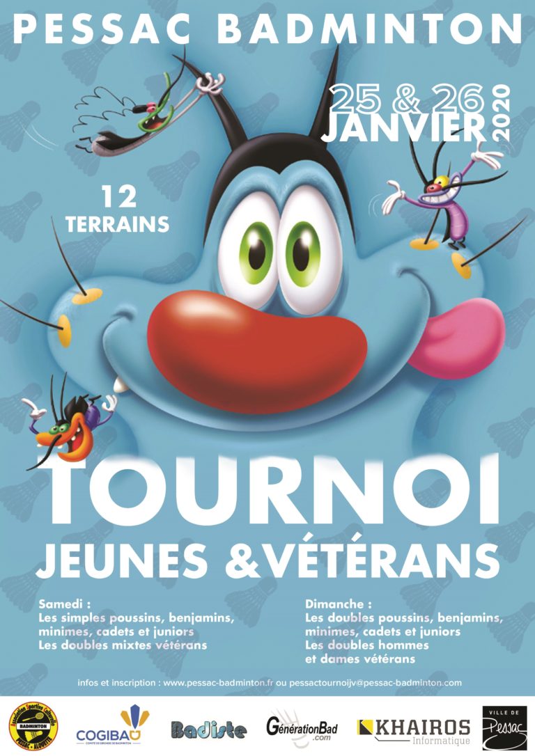 Affiche du tournoi jeune et vétéran 2020 de Pessac